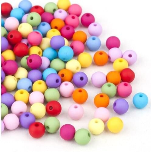 DoreenBeads 300 PCs Mixed At Random Round Acrylic Spacer Beads 8mm(3/8") Dia. Hole Size: 1.8mm( 1/8") for Jewelry Making DIY