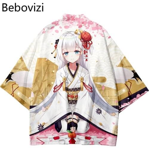 Japanese Samurai Anime Harajuku Cardigan Shirts Fashion Loose Kawaii Women Men Haori Traditional Kimono Cosplay Top Yukata