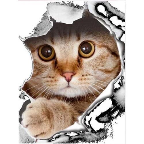 Kexinzu Full Square/Round 5D Diy Diamond Painting Cross Stitch "Animal Cat" Diamond 3D Embroidery Mosaic Home Decor s01