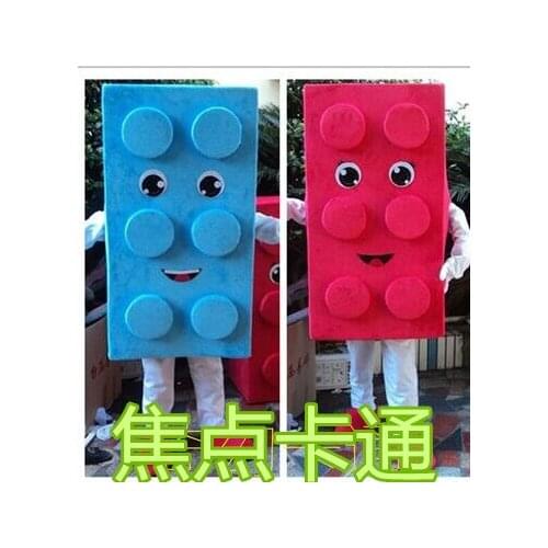 Make EVA Material Red Yellow Blue Blocks Mascot Costumes Crayon Cartoon Apparel Birthday Party Masquerade Halloween Dress