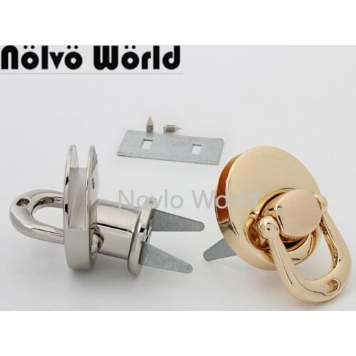 Nolvo World 2-10 pieces 34*34mm Gold Silver Durable Round twist turn locks handbag turn lock