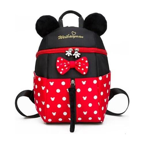 Disney Baby Cartoon Backpack Fashion Minnie Mickey Kids Lovely Cartoon Schoolbag For Girls Boys Children Cute Bookbag Pink Red