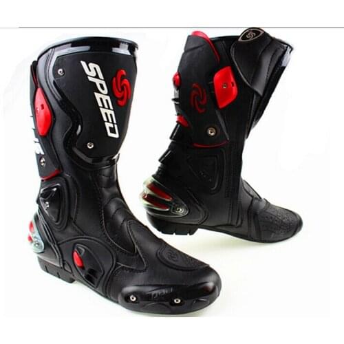 B1001 Motorcycle Riding Boots Professional SPEED Biker Long Riding Protective Gear Shift Microfibe Leather Racing Boots