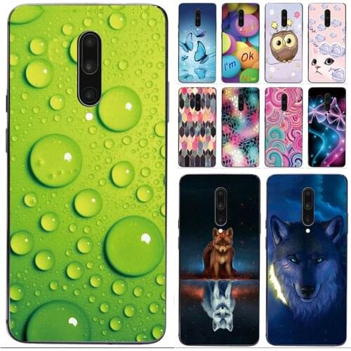 Soft Phone Case for Oneplus 7 Pro Cases Panda Funda Colorful Flower Silicone TPU Back Cover Shell