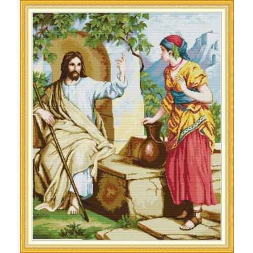 Joy Sunday Pattern Jesus the shepherd DMC 11CT 14CT Cross Stitch Handmade DIY Embroidery Needlework Kit For Gift and Home Decor