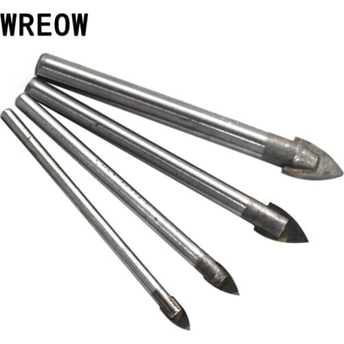 4 pcs/set Glass Marble Porcelain Spear Head Ceramic Tile Drill Bits Set 4/6/8/10mm Spade Drill Bit Cemented Carbide