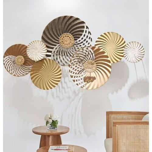 Chinese Wrought Iron Round Wall Sticker Home Livingroom Porch Wall Mural Decoration Store Hotel Office Wall Hanging Accessories