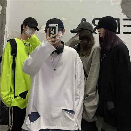 Grunge Clothes Goth T-Shirt Ripped Alt Korean Clothing Grunge Clothes Crop Top Lgbt Unisex Clothes Oversized Streetwear 2021