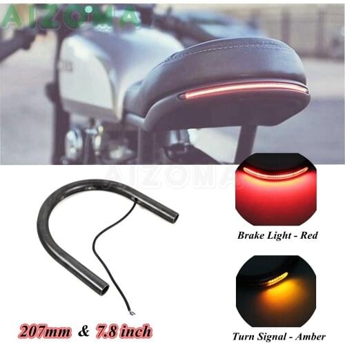 Steel Cafe Racer Rear Flat Seat Frame Loop Hoop w/LED Brake Indicators For Honda Yamaha Suzuki CB XS GS 500/550/650/750/850/1100