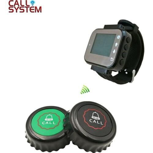 1 Watch Pager Receiver+8 Call Button 433MHz Restaurant Pager Wireless Calling System Waiter Call Pager System