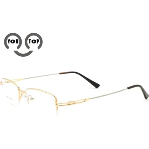 YOUTOP Half-rim Optical Frames Mens Business Square Eyeglasses Males Myopia Eye glasses Memory Titanium Temple eyewear 503