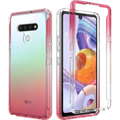 Shockproof Bumper Transparent Clear Phone Case For LG Stylo 6 Stylo6 Gradient Color Full Body Transparent Protective Cover