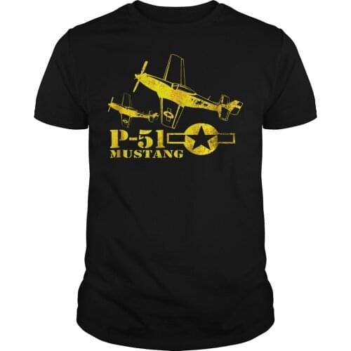 WW2 US Air Force P-51 Mustang Fighter T-Shirt. Summer Cotton Short Sleeve O-Neck Mens T Shirt New S-3XL