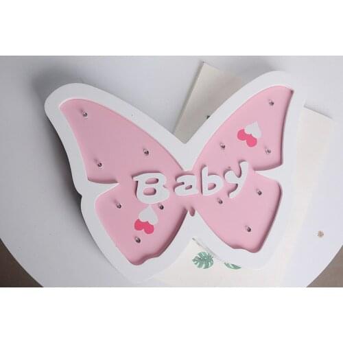 1PC Wooden Butterfly LED Lights Bridal Romantic Atmosphere Table Lamp Wall Mounted Light Perfect For Kids Bedroom Decor MA 028