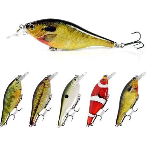 1 PCS Minnow Fish Bait Shaking Swimming Bait Length 95mm Weight 12.5g Diving 1-2M Fishing Bait Tweeter Hook Water Hard Bait
