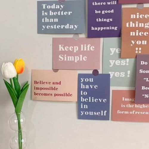 15 Pcs Beautiful Text Nordic Decoration Card Art Photography Props Decoration Wall Sticker Colour Printing Decoration Sticker