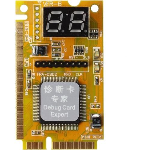 2-Digit Mini PCI/PCI-E LPC POST Tester Diagnostics Debug Card Adapter Analyzer for Notebook Laptop Computer