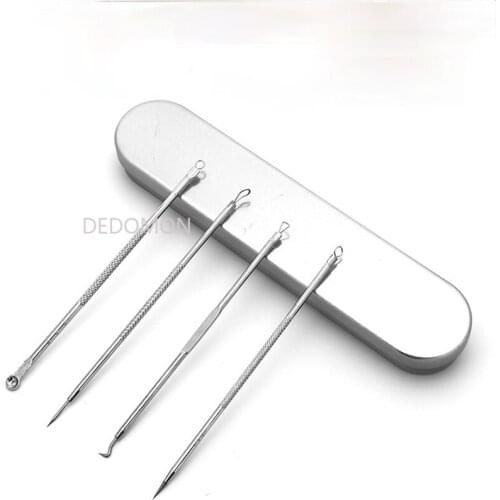 4Pcs/set Blackhead Removal Needles Black Dots Cleaner Stainless Steel Spot Extractor Acne Treatment Needle Face Clean Care Tool