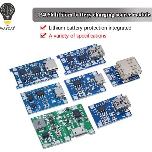 5 pcs Micro USB 5V 1A 18650 TP4056 Lithium Battery Charger Module Charging Board With Protection Dual Functions 1A Li-ion