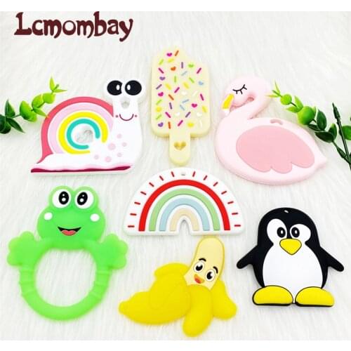 5pcs BPA Free Cartoons Animal Silicone Teethers Baby Teething Toy Food Grade Silicone Cartoon Nursing Tiny Rod