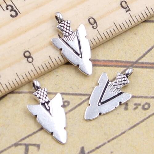 40pcs Charms Indian Arrowhead Dagger 19x10mm Tibetan Pendants Crafts Making Findings Handmade Antique DIY Jewelry