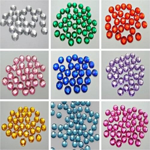 500 Acrylic Flatback Faceted Round Rhinestone Gems 6mm No Hole Colour Choice