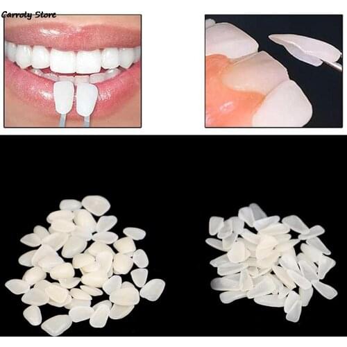 60pcs Dental Ultra Thin Anterior Temporary Crown Whitening Porcelain Teeth Veneers Resin Teeth For Dental Car