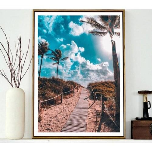 Round full diamond 5D DIY diamond painting island landscape diamond embroidery kit mosaic home decoration gift