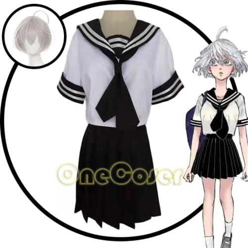 Anime Tokyo Revengers Brahman Senju Kawaragi Cosplay Costume Wig Sailor School Uniform Dress Skirt Suit Halloween Girls Women