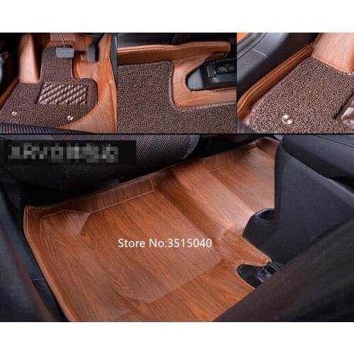 PU Leather Wire Mats Special Wood Design Car Floor Mats Custom Fit For Honda XR-V 2017 Auto Accessories Car Styling Carpet Cover