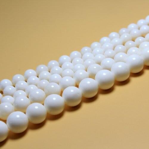 Wholesale Natural White Tridacna Stone Shell Stone Beads For Jewelry Making DIY Bracelet Necklace 6/8/10 /12 mm Strand 15.5