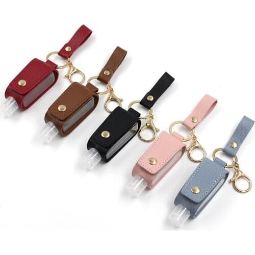 Hand Sanitizer Bottle Leather Case Childrens Water Free Liquid Soap Keychain Bottle Sleeve Storage Pu Case