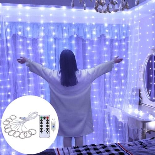 3x3m Curtain String Light USB Christmas Decoration for Home Flash Fairy Garland Home Decor Happy New Year Wedding Decoration 5z
