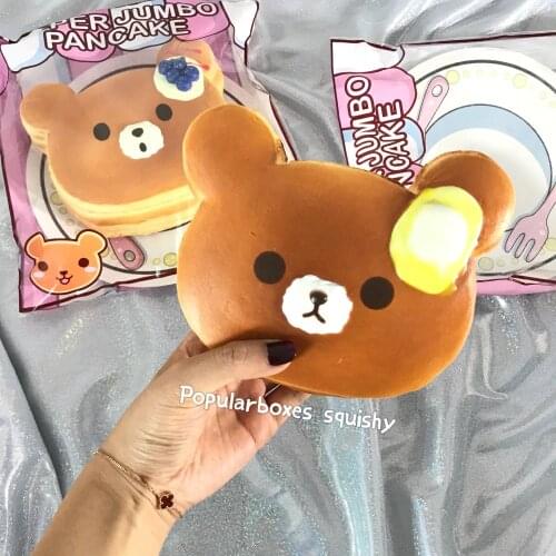 Punimaru jumbo bear head pancake squishy Slow Rising Gift Toy