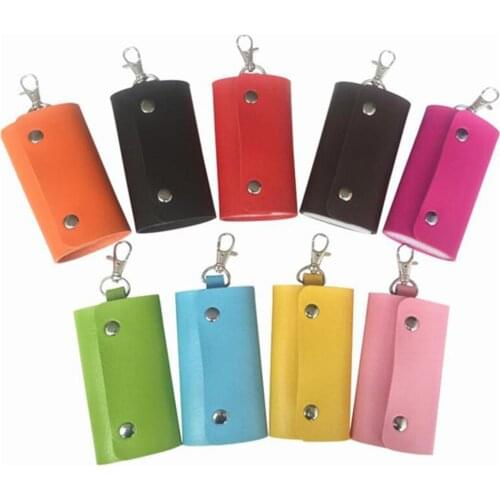 Leather Key Organizer Case Keychain Holder Magnetic Button Pouch Bag Gift Car Key Bag Wallet key holder porta llaves ключница
