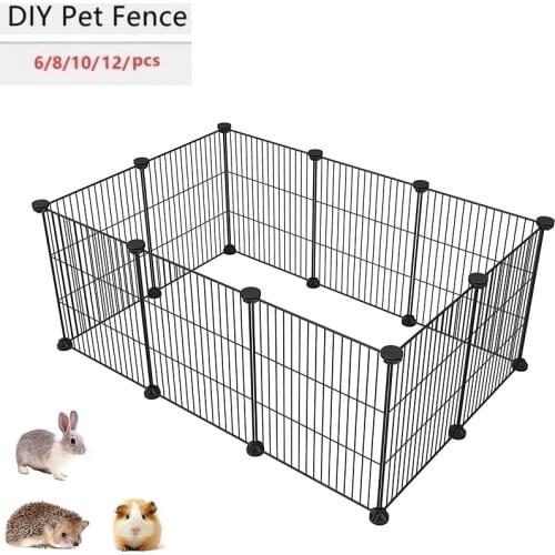 DIY Metal Pet Playpen, Small Animal Fence DIY/Portable Indoor/outdoor Exercise Cage for Puppy, Rabbit, Bunny, Guinea Pigs