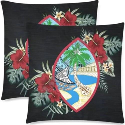 Guam Hibiscus Coat Of Arms Pillow Cover Pillowcases Throw Pillow Cover Home Decoration Double-sided Printing