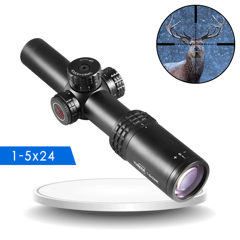 New 1-5x24 hunting supplier with red and green illuminated reticle sight optics scope for hunting scope