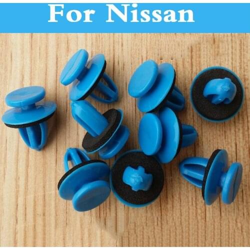 New 50pcs Car Door Clips Lock Rod End Rivets Bumper Cover For Nissan X-Trail March X-Terra Tiida Versa Wingroad Teana Terrano