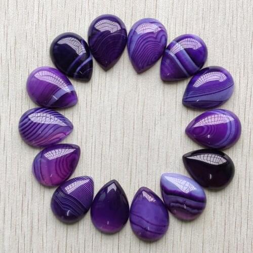 Wholesale 20pcs/lot fashion natural purple stripe onyx drop CAB CABOCHON beads 18x25mm for DIY jewelry making free shipping
