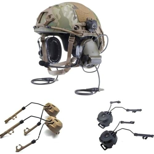 A Pair Headphone Headset Holder Fast Comtac Ops-tactical Core Helmet ARC Rail Adapter Accessories fo C1 C2 C4
