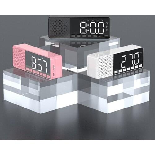 Portable Mini Subwoofer Bluetooth Speaker 5.0 LED Digital Display Clock USB TF Card Radio HD Call Long Standby