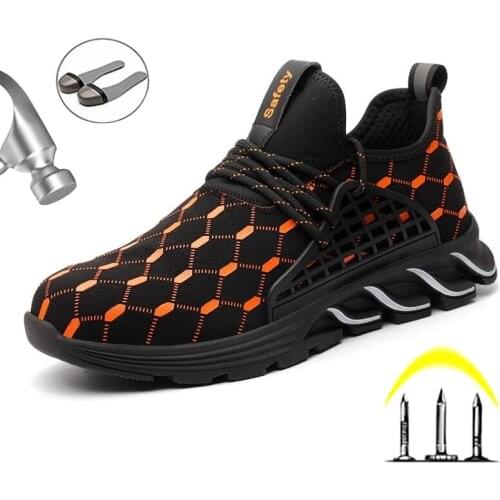 Work Safety Boots Steel Toe Cap Work Boots Safety Shoes Breathable Work Shoes Mens Puncture Proof Outdoor Sneakeres Men Boots