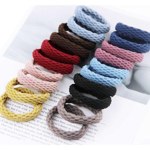 2Pcs Simple Basic Hair Bands Grid Pattern Elastic Hair Ties Fashion Hair Accessories For Women Girls Ponytail Holder Rubber Band