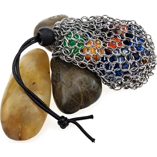 Chainmail Dice Bag Holds About 49 Dice Stainless Steel Chain Mail Coin Purse for DND RPG Games