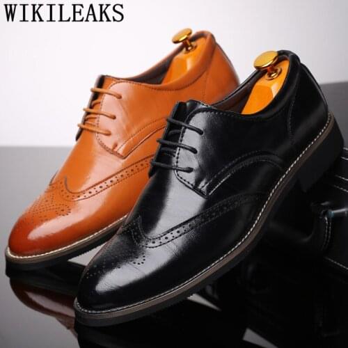 Formal Shoes Men Genuine Leather Brogue Shoes Men Classic Coiffeur Business Shoes Men Dress Luxury Italian Brand Erkek Ayakkabi