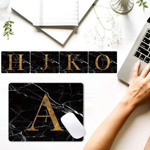 Universele Computer Mousepad Simple Letter Pattern Mouse Pad Waterproof Pu Leather Desk Mat Laptop Computer Office Accessories