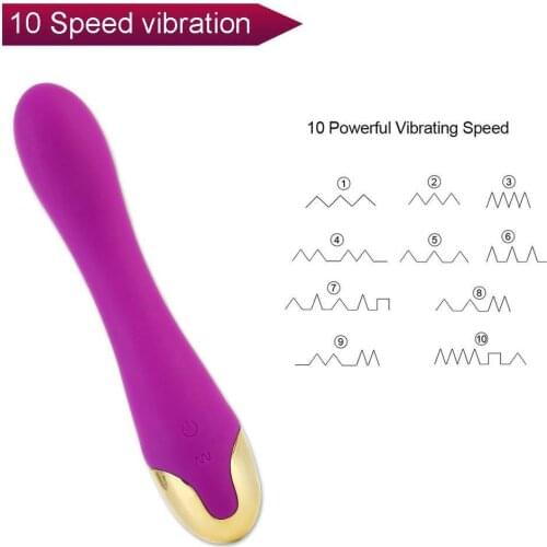 10 Speeds Vibrator Powerful G-Spot Clitoris Stimulate Massager purple Silicone Waterproof Adult Sex Products Toys For Females