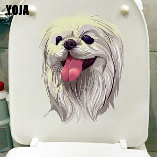 YOJA 16.8×22.2CM Pet Poodle Kids Room Wall Decoration Classic Hand Drawn Bathroom Toilet Sticker T1-2435