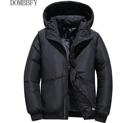Winter Jacket Men White Duck Down Parkas Jacket Thick Warm Snow Parkas Hombre Hooded Warm Overcoat Windbreaker Top Clothing